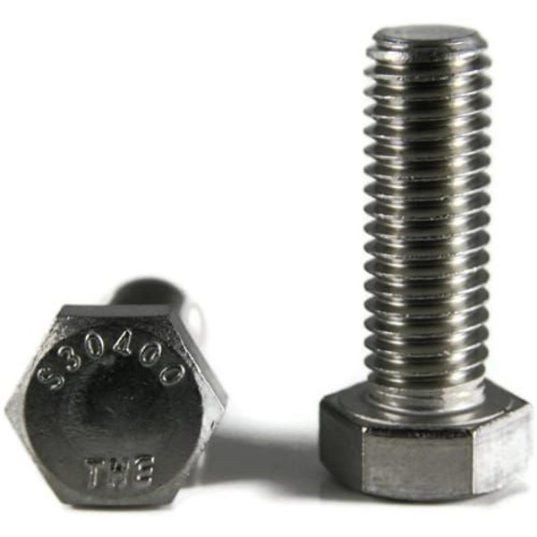Newport Fasteners 1/4"-28 Hex Head Cap Screw, Plain 18-8 Stainless Steel, 7/8 in L, 100 PK 138898-100